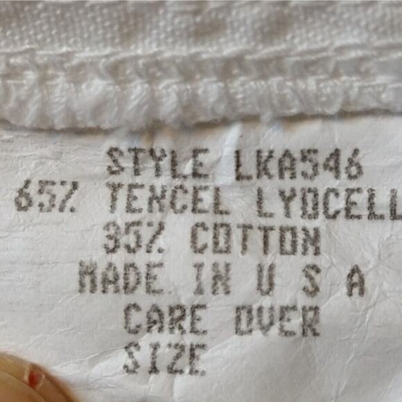 Vintage David Dart Sport White Maxi Dress Size Medium Tie Back Beach Scene - Picture 8 of 9